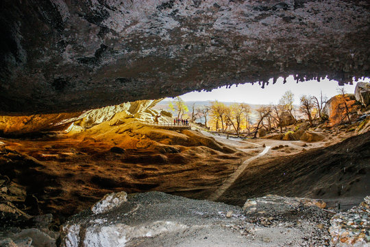 Inside the Mylodon Cave,  Chilean Patagonia.