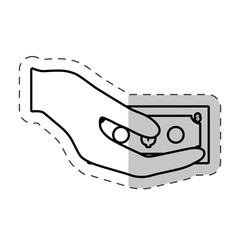 hand holding bill money dollar vector illustration eps 10