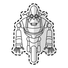 robot with two antennas technology icon image vector illustration design 