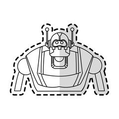 robot with two antennas technology icon image vector illustration design 