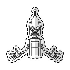 robot with antenna on top technology icon image vector illustration design 