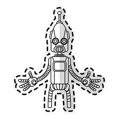 robot with antenna on top technology icon image vector illustration design 