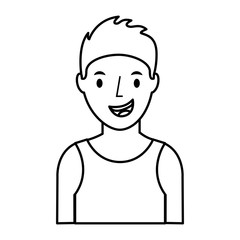 young man avatar character vector illustration design