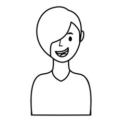 cute woman avatar character vector illustration design