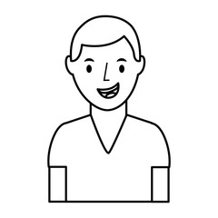 young man avatar character vector illustration design