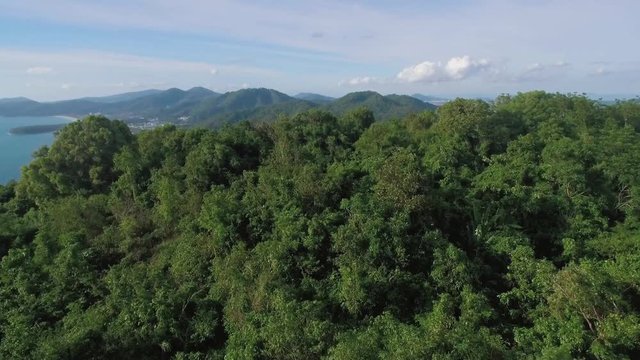 Ascending Aerial Drone Shot Over Phuket Hills And Beaches
