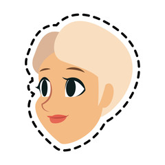 face of young blonde woman icon image vector illustration design 