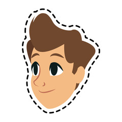 face of handsome young man icon image vector illustration design 