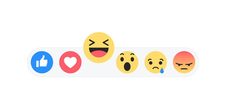 Set emoji like social icon. Button for expressing social smileys. Flat vector illustration EPS 10