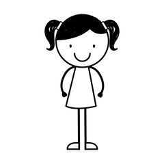 cute little girl drawing character vector illustration design