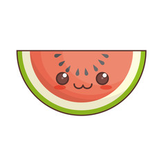 kawaii watermelon fruit icon vector illustration eps 10