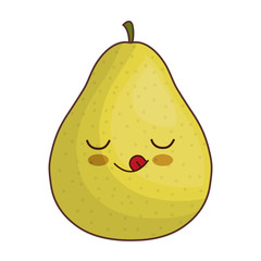 kawaii pear fruit icon vector illustration eps 10