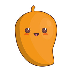 kawaii mango fruit icon vector illustration eps 10