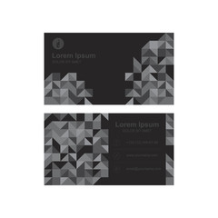 Template of a modern business card for business graphics. Card with a geometric pattern on the background. Flat vector illustration EPS 10