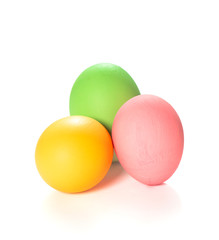 Easter eggs isolated white background