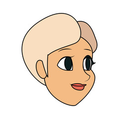 face of young blonde woman icon image vector illustration design 