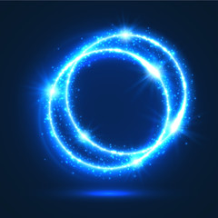 Obraz premium Sparkling vector rings of light flash circles
