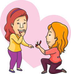 Couple Propose Girls Lesbian