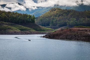 Reservoir and forests in the morning.