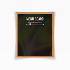 Menu Black Board Vector. Empty Chalkboard Blank Illustration