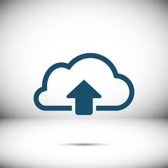 cloud upload icon stock vector illustration flat design