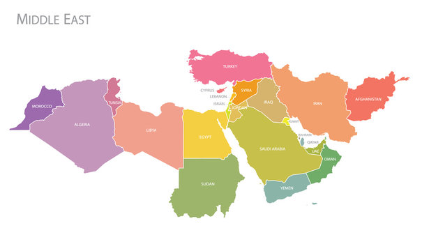 Map Of Middle East.