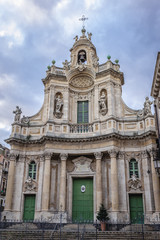 Fototapeta na wymiar Basilica della Collegiata church in Catania, Sicily in Italy