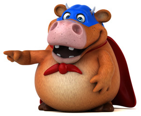 Naklejka premium Super cow - 3D Illustration