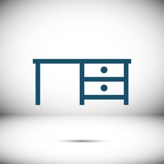 Desk icon stock vector illustration flat design