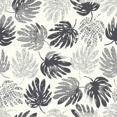 seamless pattern with monstera leaves - 139791119