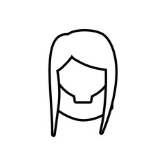 head female woman thin line vector illustration eps 10