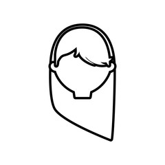 head female girl line vector illustration eps 10