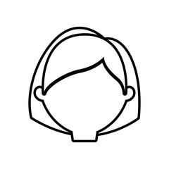 head female girl line vector illustration eps 10