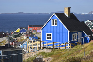 colorful houses in Upernavik, greenland © Christian
