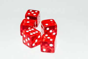 Transparent Casino dice used for Farkle and or Zilch a dice game played with 5 or 6 die