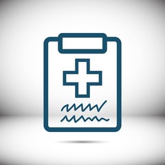 Doctor with clipboard. clipboard with checklist. Medical report icon stock vector illustration flat design