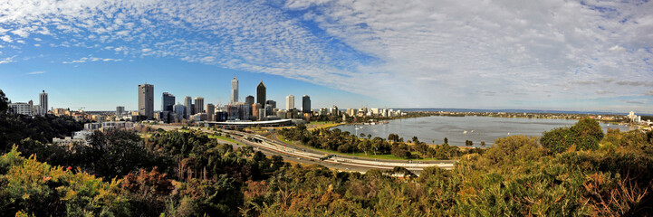 Fototapeta na wymiar Perth city view from kings park