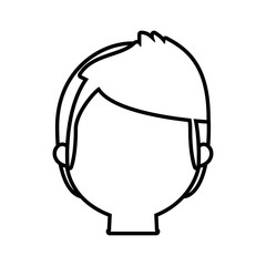 head man male line vector illustration eps 10