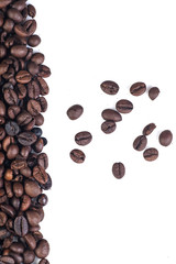 cofee beans on white