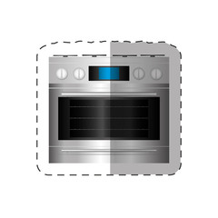 electric oven appliance home cut line vector illustration eps 10