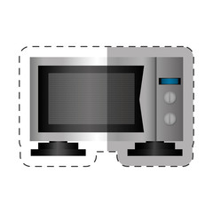 microwave appliance home cut line vector illustration eps 10