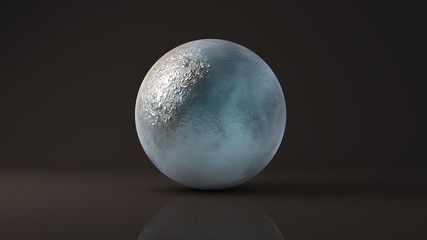 3d rendering of ice Sphere inside a 3d Scene
