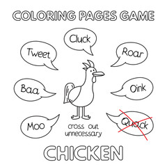 Fototapeta premium Cartoon Chicken Coloring Book