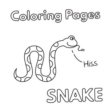Cartoon Snake Coloring Book