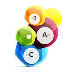 Glass modern geometrical hexagon abstract background