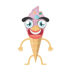 cartoon ice cream birthday vector illustration eps 10