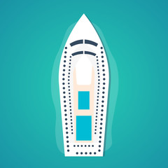 Colorful Travel to Paradise. Tropical beach. Best cruise. Vector flat banner for your business.