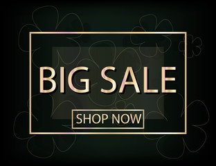 Big Sale Background with flowers silhouette for your design.