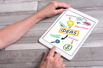 Ideas concept on a tablet