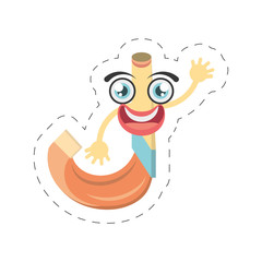 cartoon horn party celebration cut line vector illustration eps 10